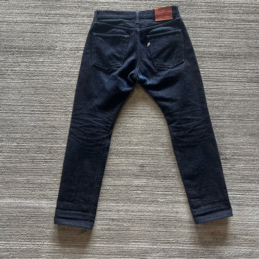 PBJ  x Okayama Kakishibu Indigo Denim Relaxed Taper Fit Size 32 - Picture 4 of 10